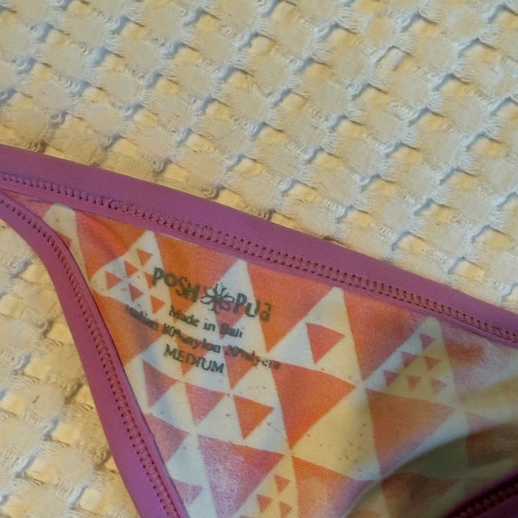 Posh Pua Pink and Orange Geometric Bikini - Picture 3 of 3